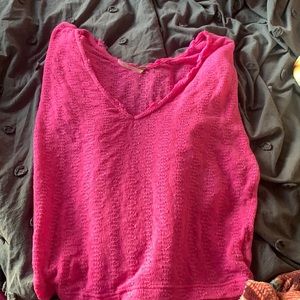 HOT PINK FREE PEOPLE SWEATER
